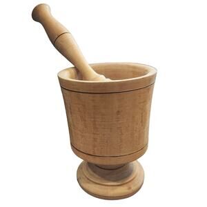 VTG Morter & Pestle Portugal Wood 5 1/2" tall